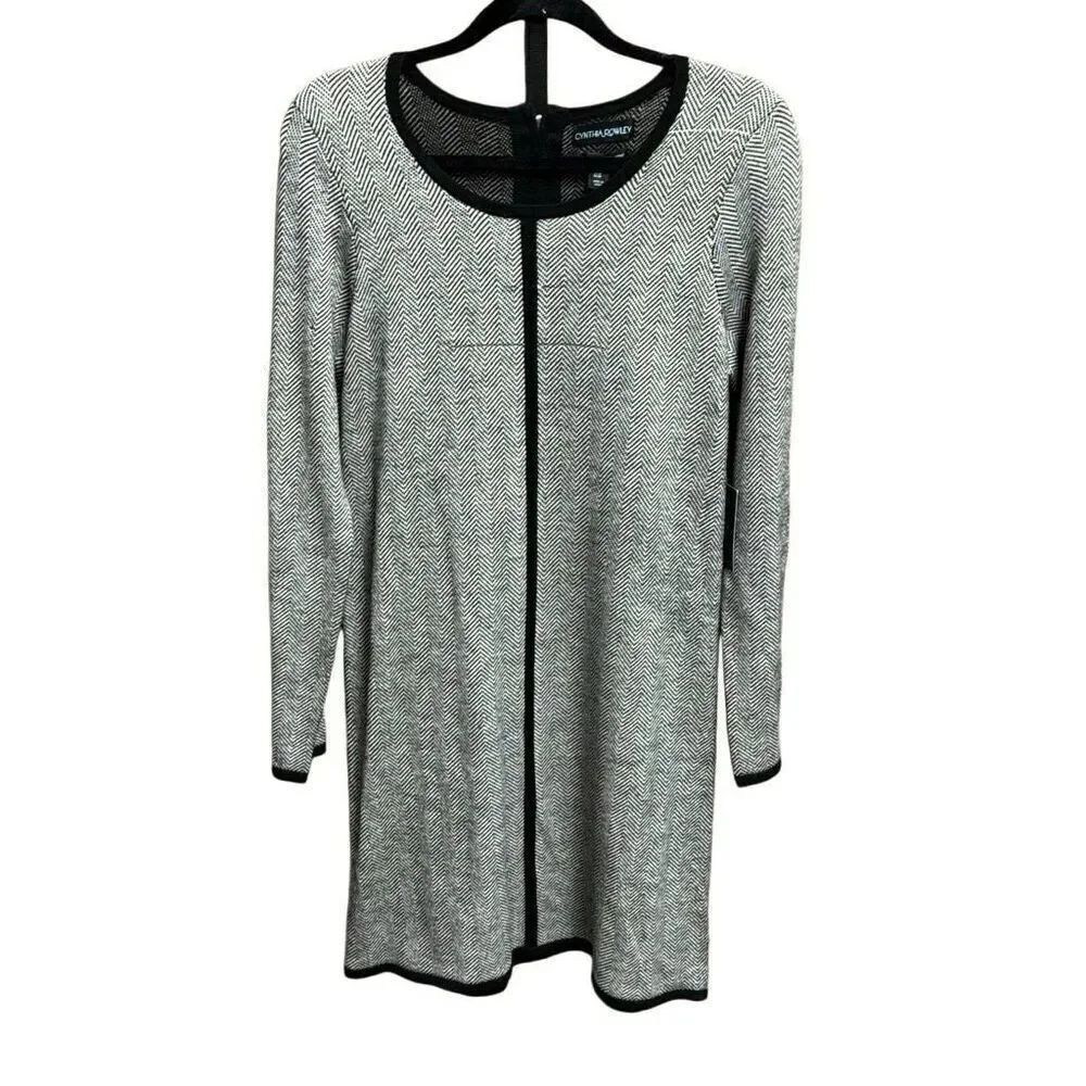 Cynthia Rowley Women’s Black & White Wool Dress Size Medium NEW